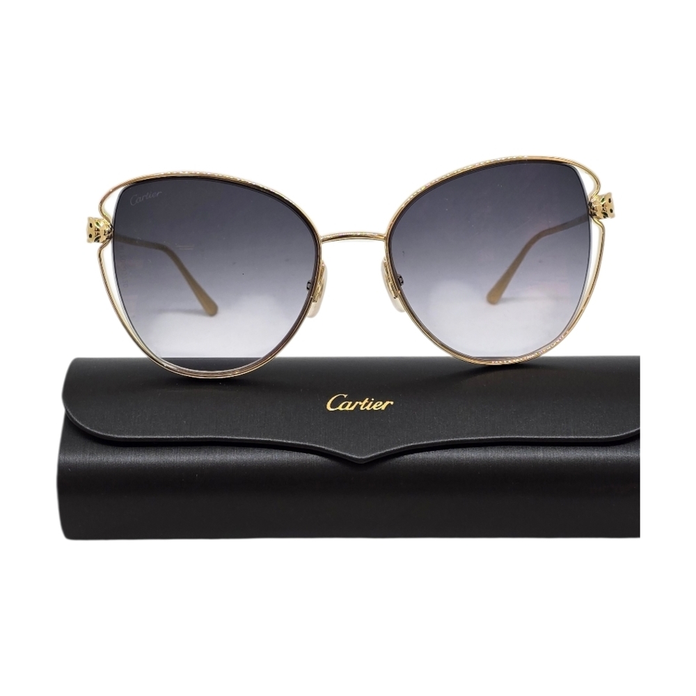 Cartier Gold with smal  Black  enamels Women's Sunglasses